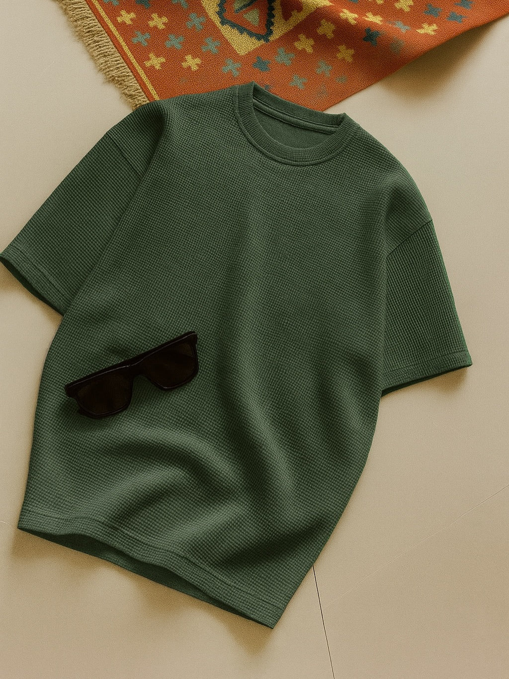 Premium Drop Shoulder Waffle Knit Tee t-shirt