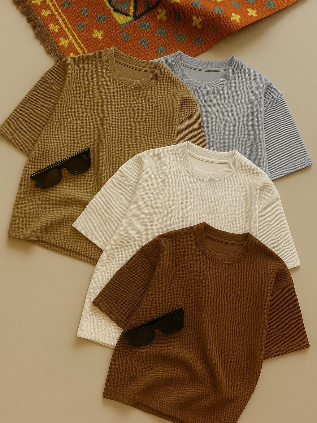Premium Drop Shoulder Waffle Knit Tee t-shirt