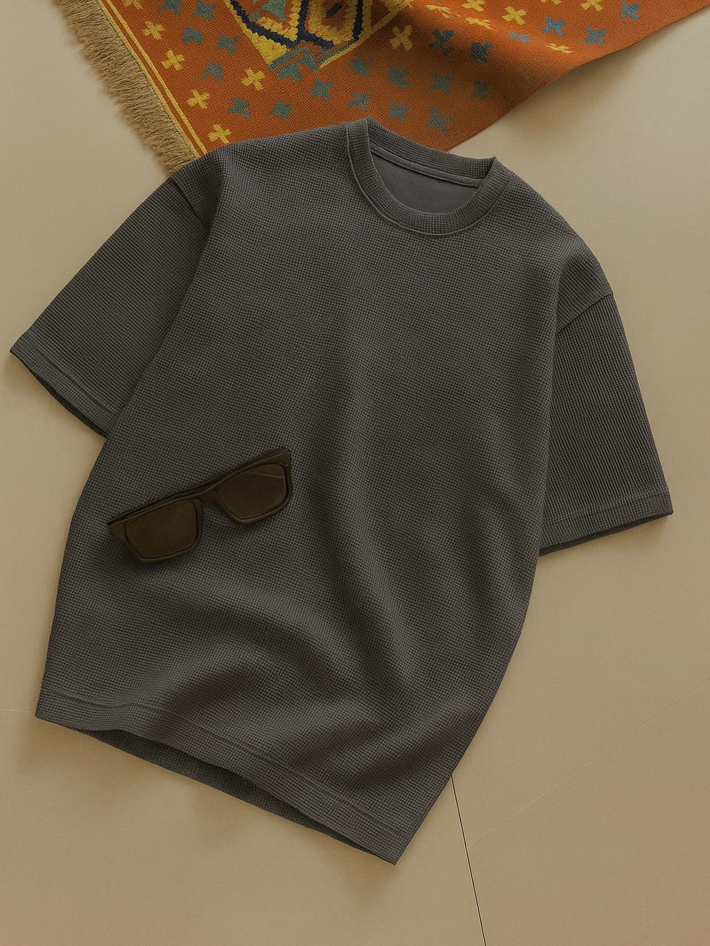Premium Drop Shoulder Waffle Knit Tee t-shirt
