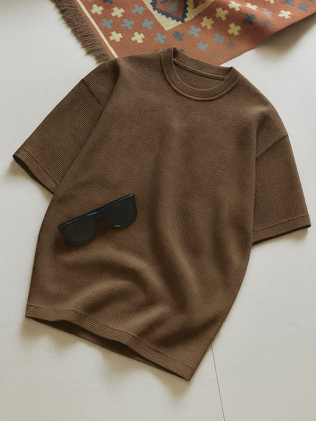 Premium Drop Shoulder Waffle Knit Tee t-shirt